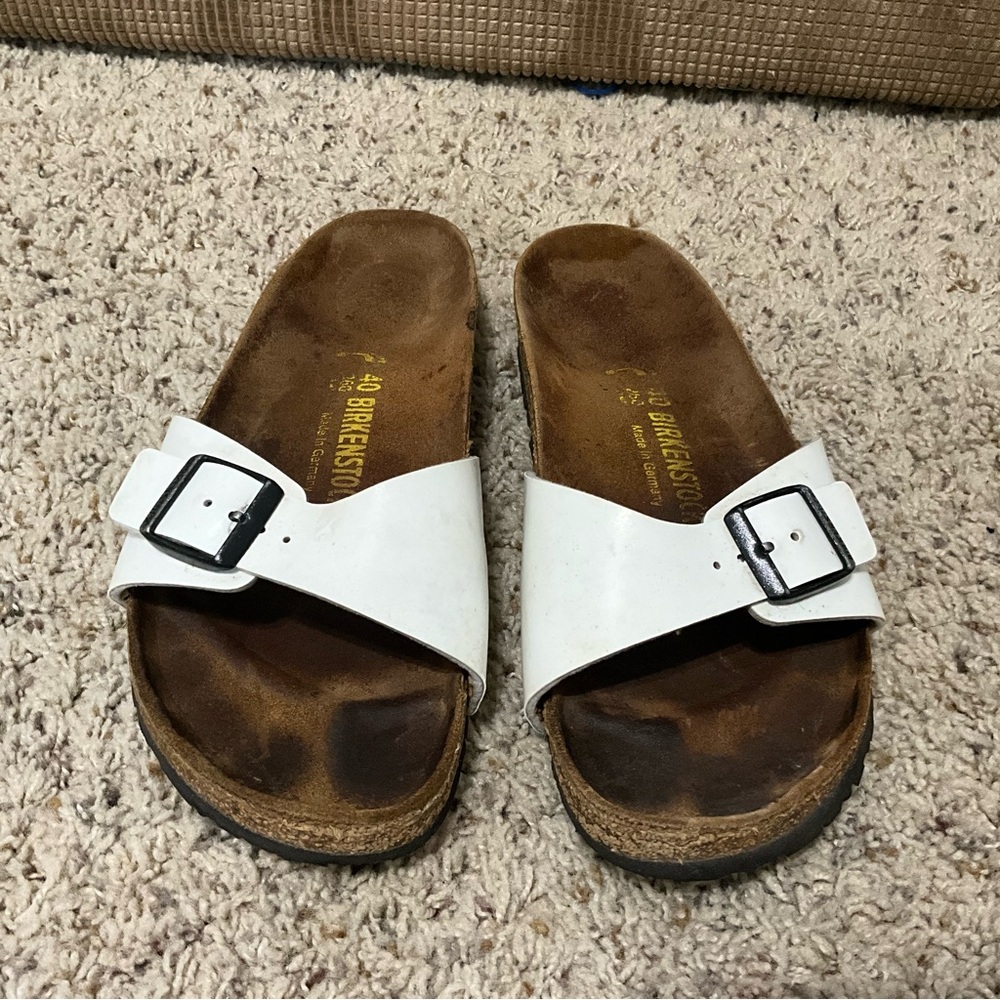 Birkenstock White Sandals with Buckles women’s 40 - Picture 10 of 15